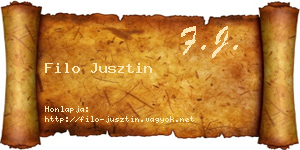Filo Jusztin névjegykártya