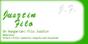 jusztin filo business card